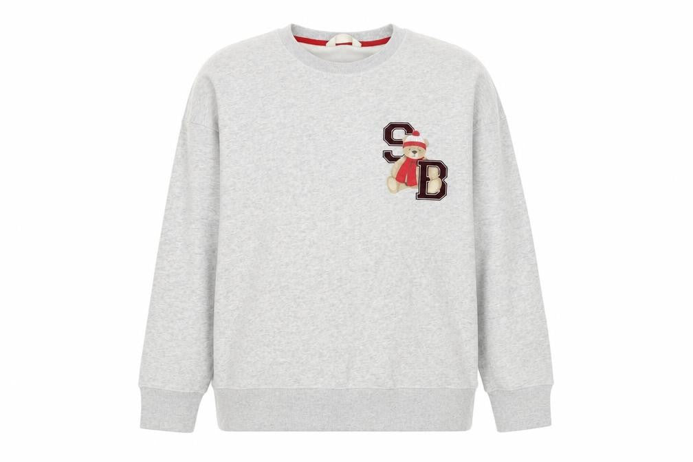 Marks and Spencer Women’s Grey Christmas Bear Long Sleeve Pyjama Top Size 8