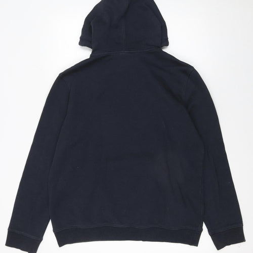 H&M Women's Black Pullover Hoodie Size 12 Cotton Blend Embroidered
