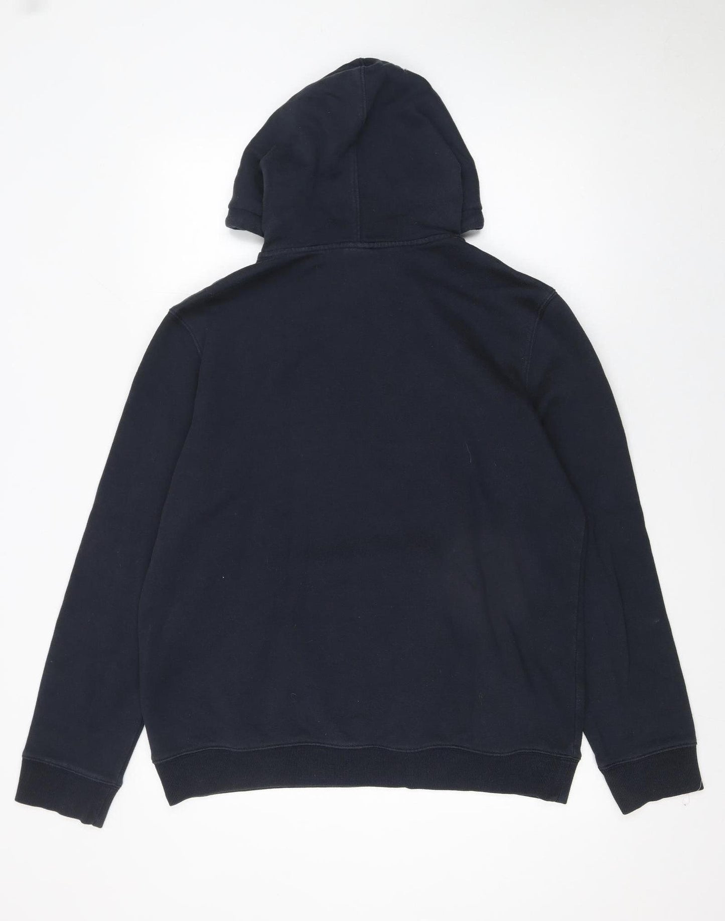 H&M Women's Black Pullover Hoodie Size 12 Cotton Blend Embroidered
