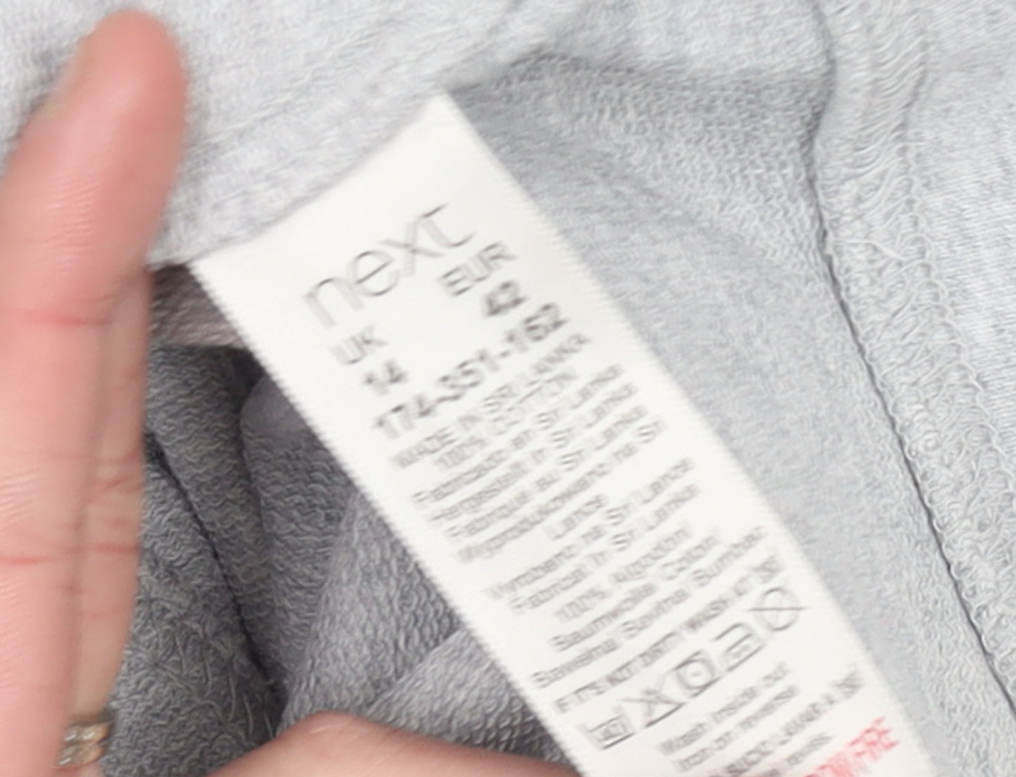 Next Womens Grey Long Sleeve Pullover Sweatshirt Size 14