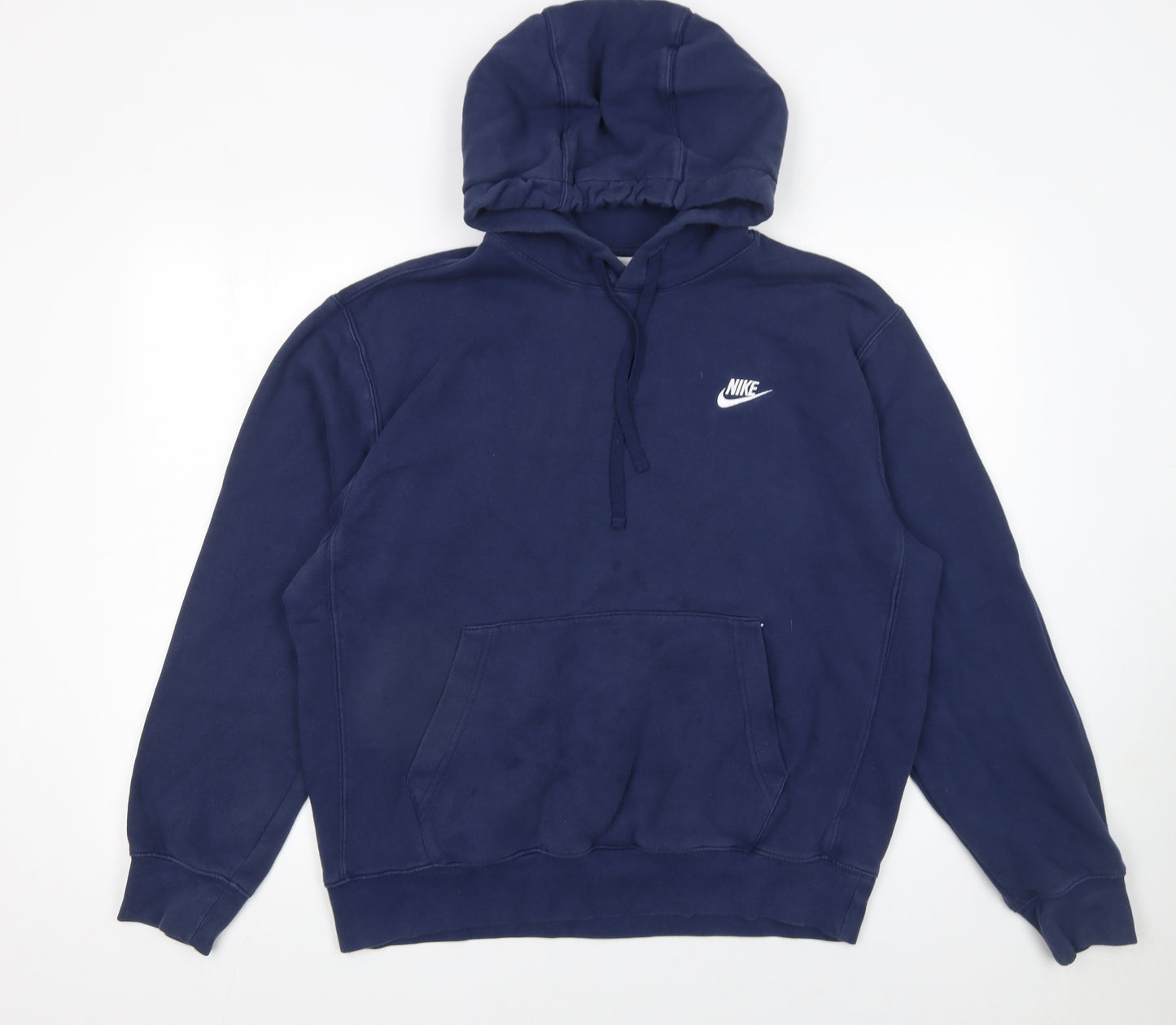 Nike Men's Blue Pullover Hoodie M Fleece Logo Sweatshirt