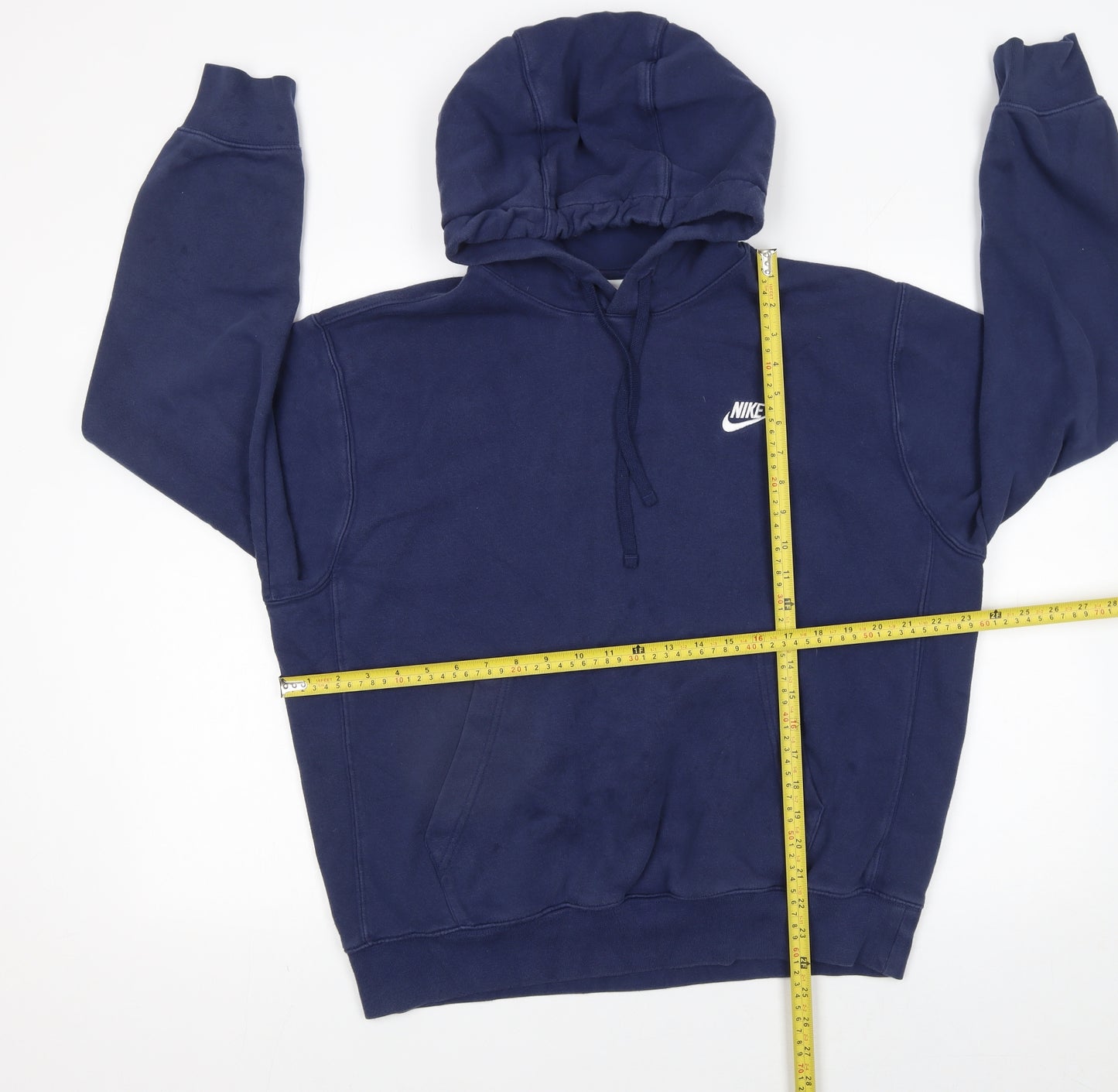 Nike Men's Blue Pullover Hoodie M Fleece Logo Sweatshirt