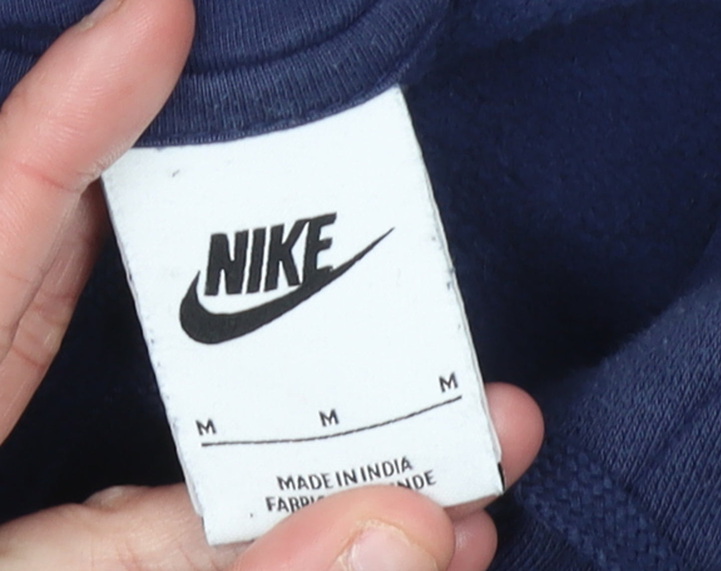 Nike Men's Blue Pullover Hoodie M Fleece Logo Sweatshirt