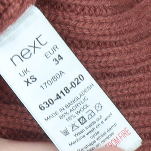 Next Womens Brown Cable Knit Wool Blend Cardigan XS