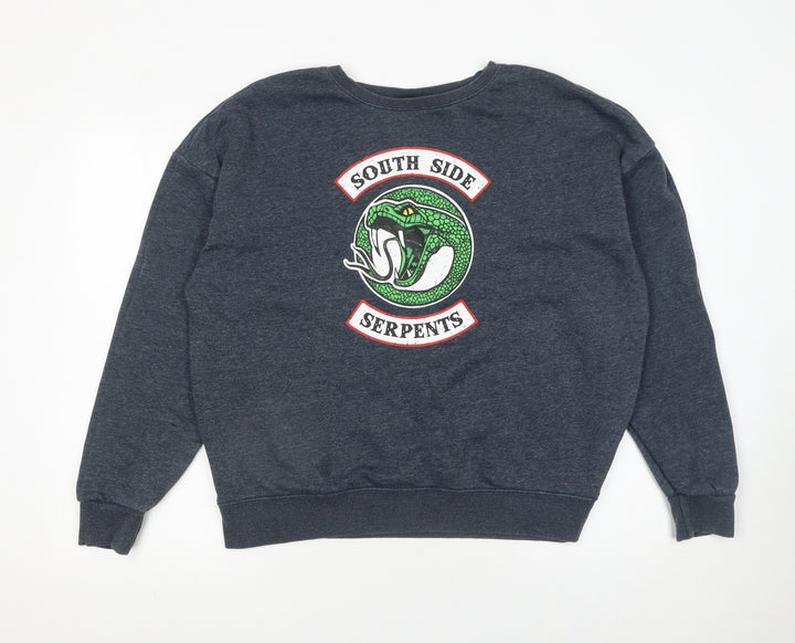 Riverdale Women’s Grey South Side Serpents Sweatshirt Size L Cotton Blend