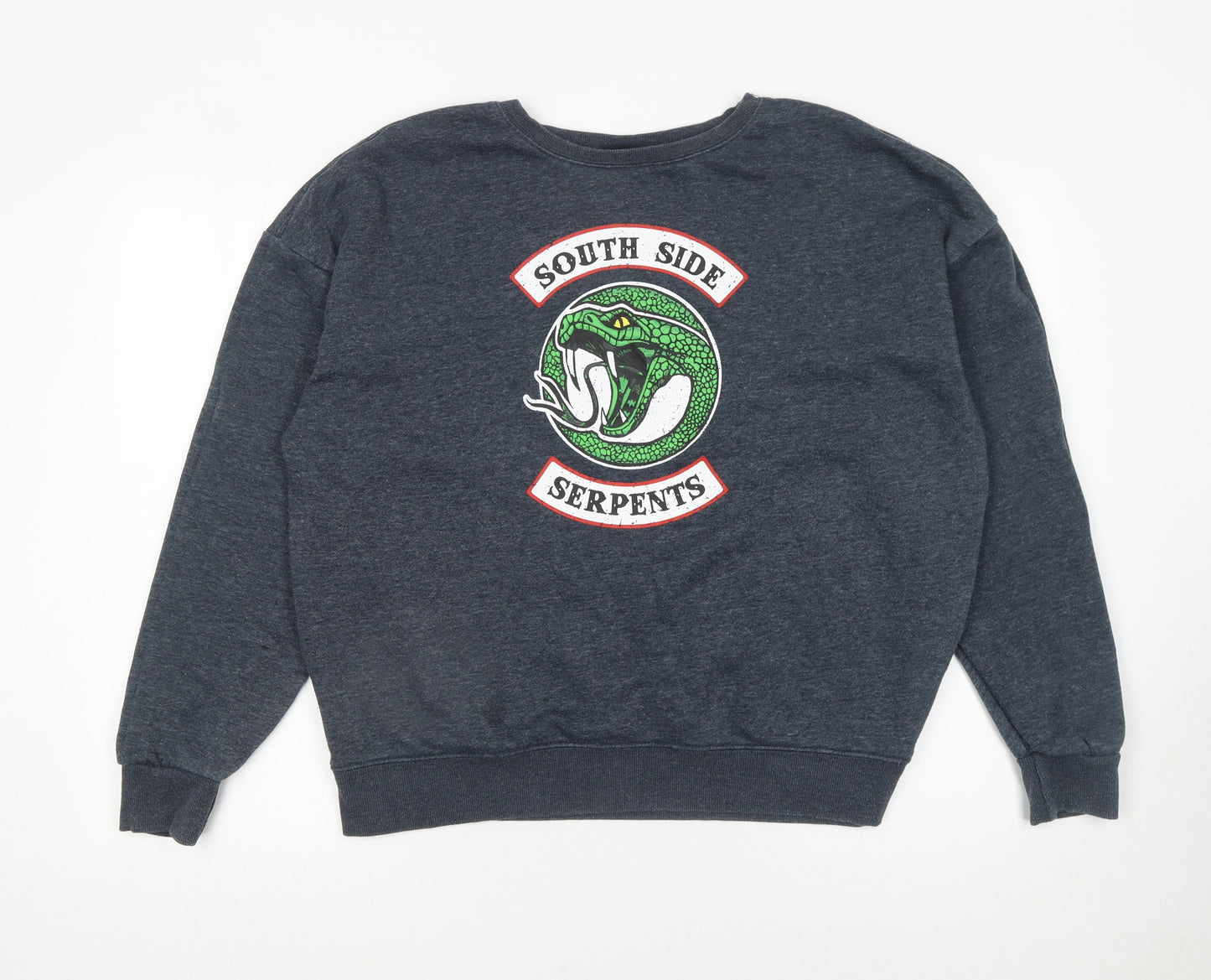 Riverdale Women’s Grey South Side Serpents Sweatshirt Size L Cotton Blend