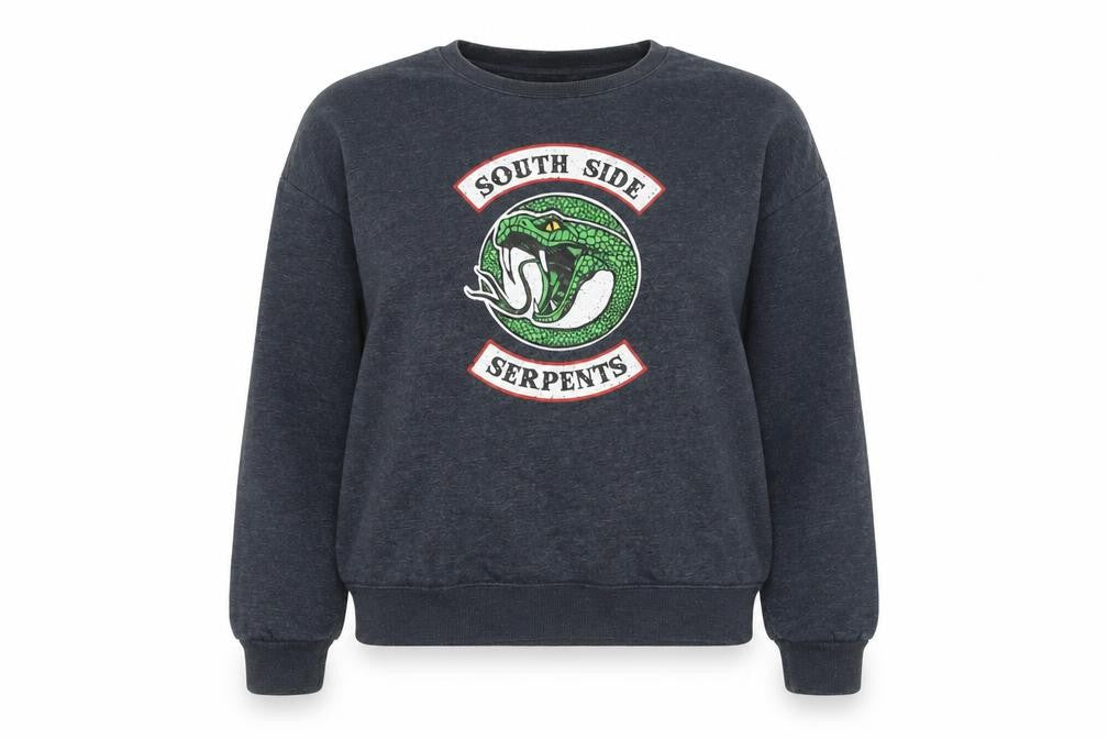 Riverdale Women’s Grey South Side Serpents Sweatshirt Size L Cotton Blend