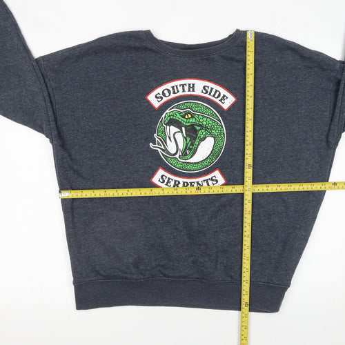 Riverdale Women’s Grey South Side Serpents Sweatshirt Size L Cotton Blend