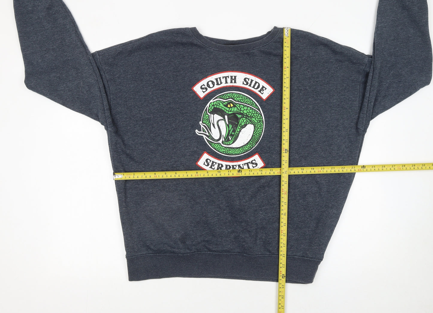 Riverdale Women’s Grey South Side Serpents Sweatshirt Size L Cotton Blend