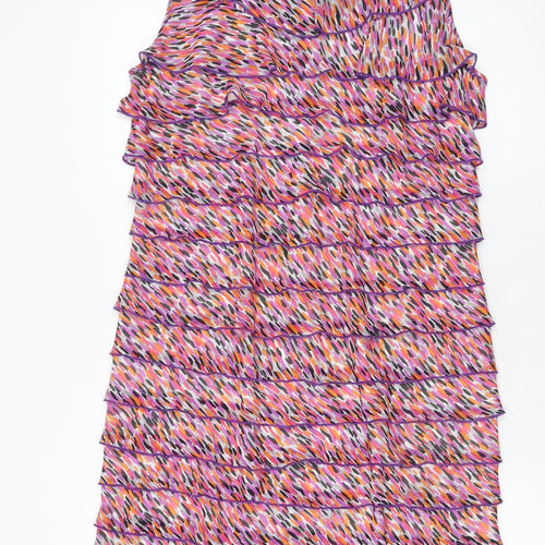 M&Co Women’s Multicoloured Ruffle Shift Dress Size 14