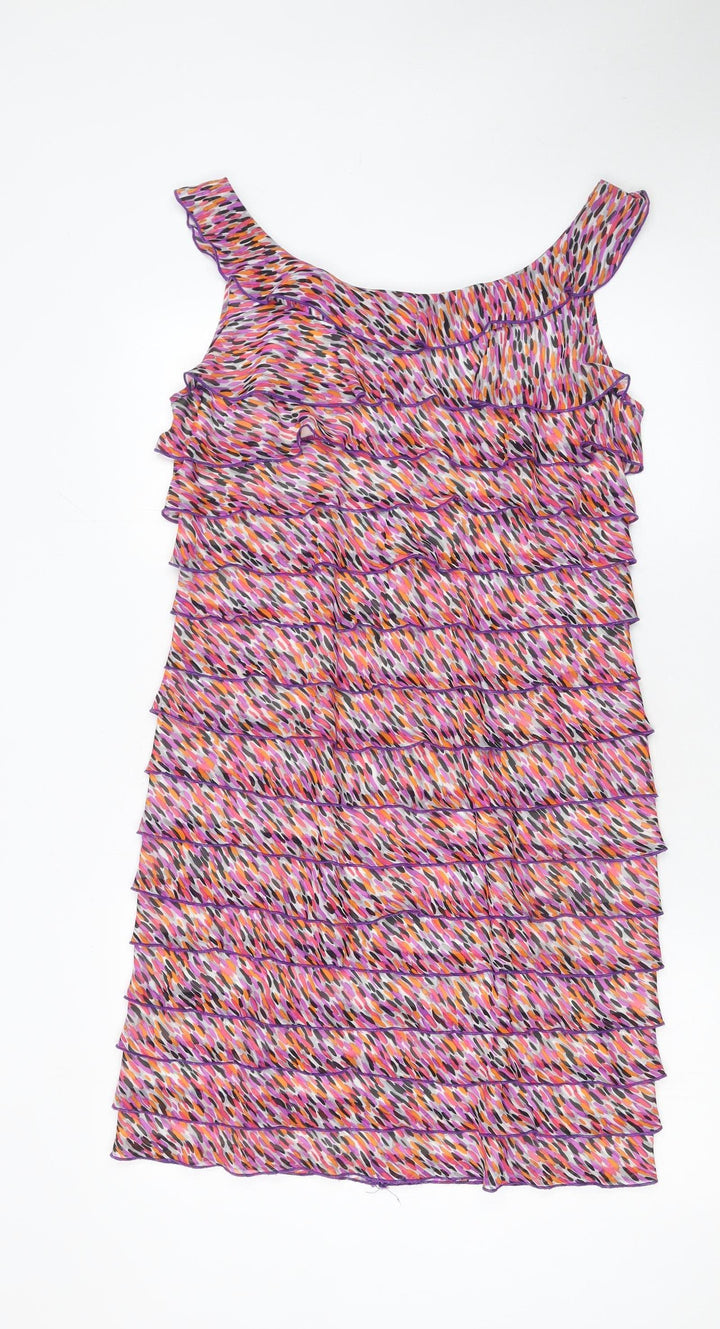 M&Co Women’s Multicoloured Ruffle Shift Dress Size 14