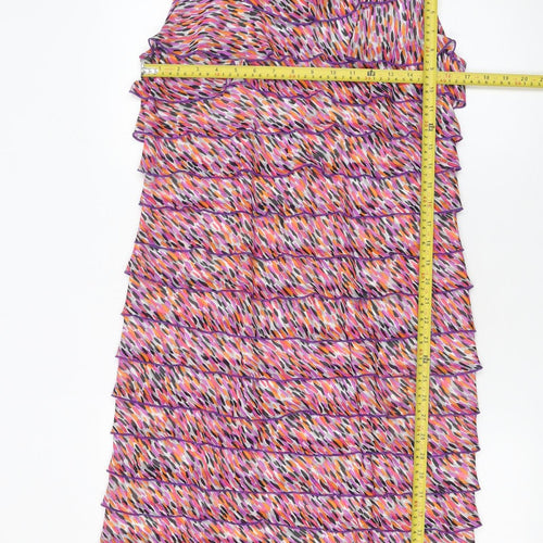M&Co Women’s Multicoloured Ruffle Shift Dress Size 14