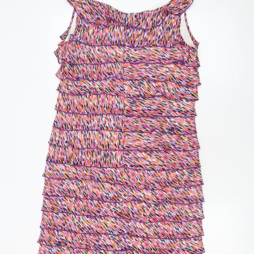 M&Co Women’s Multicoloured Ruffle Shift Dress Size 14
