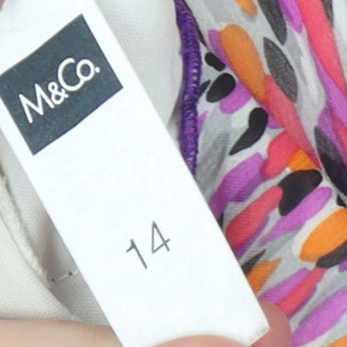 M&Co Women’s Multicoloured Ruffle Shift Dress Size 14