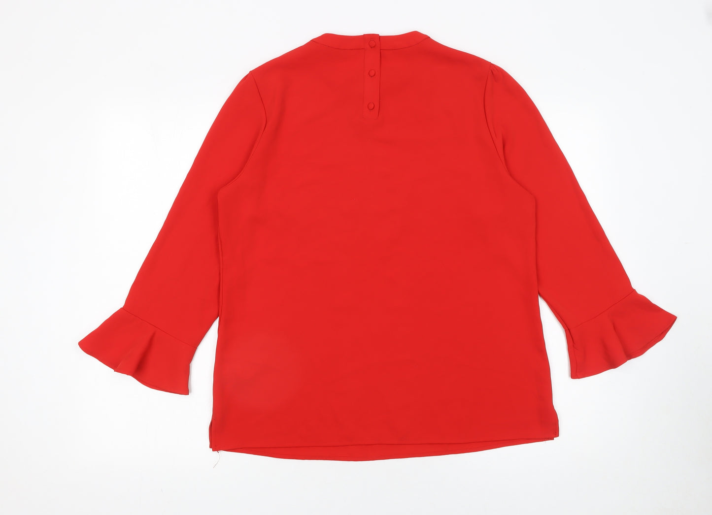Next Women Red Long Sleeve Flared Blouse Size 12 Tunic Style
