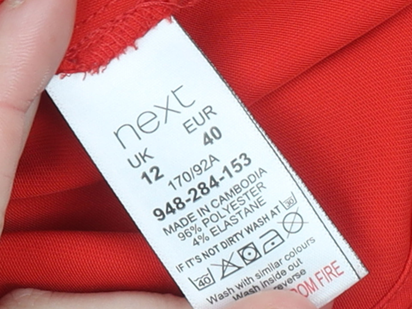 Next Women Red Long Sleeve Flared Blouse Size 12 Tunic Style