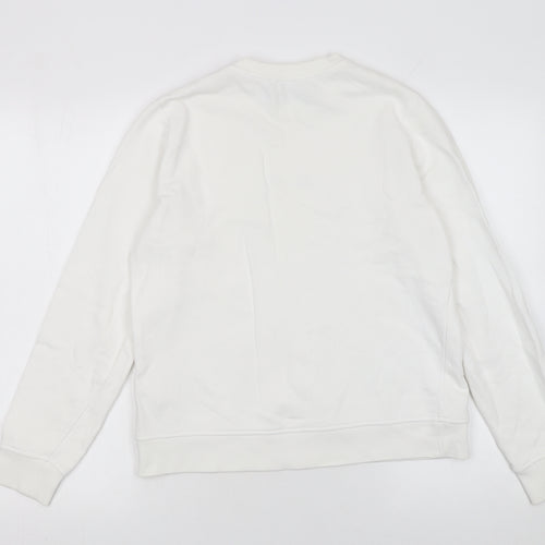 Karl Lagerfeld Women White Medium Crew Neck Logo Sweatshirt