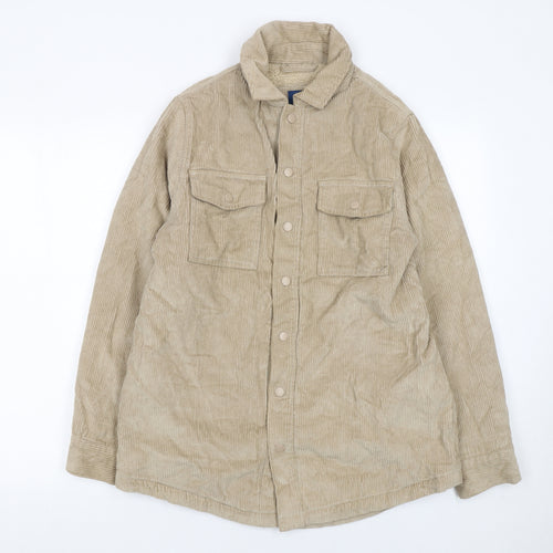 Cotton Traders Men's Beige Corduroy Lined Jacket Size S