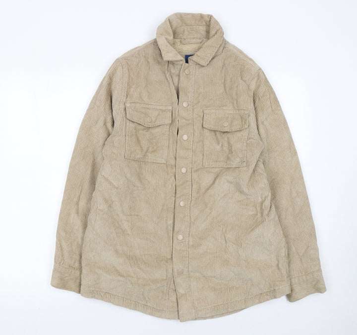 Cotton Traders Men's Beige Corduroy Lined Jacket Size S