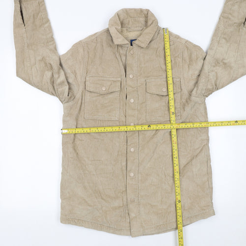 Cotton Traders Men's Beige Corduroy Lined Jacket Size S