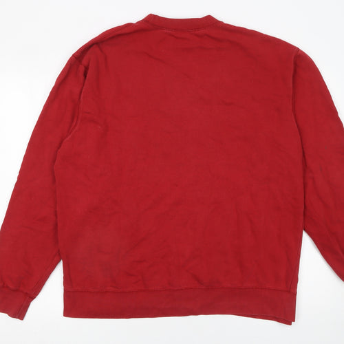 Old Navy Men's Red Crew Neck Pullover Sweatshirt Size L