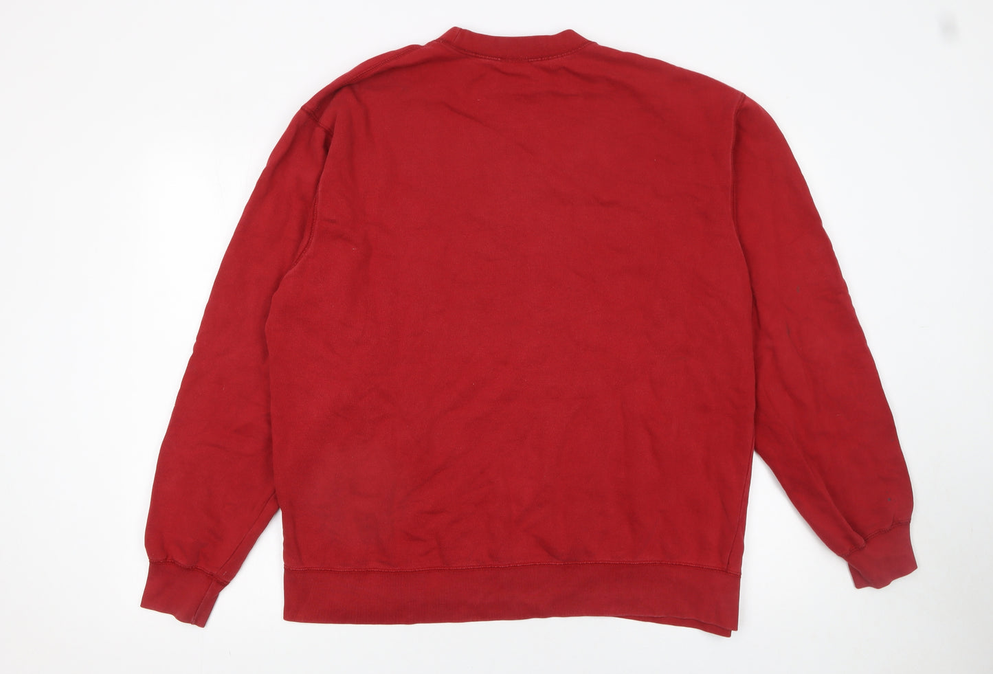 Old Navy Men's Red Crew Neck Pullover Sweatshirt Size L