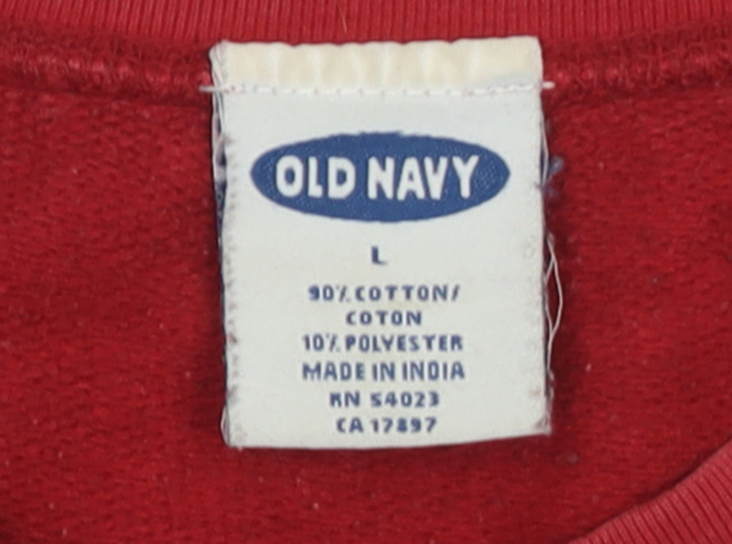 Old Navy Men's Red Crew Neck Pullover Sweatshirt Size L