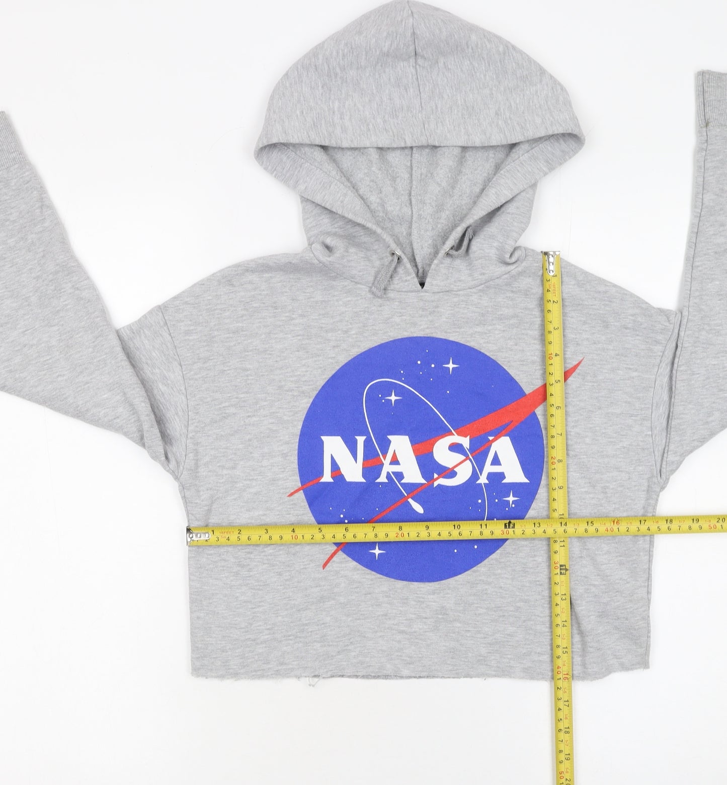 New Look 915 Girls Grey NASA Cropped Hoodie Age 10-11 Years Pullover