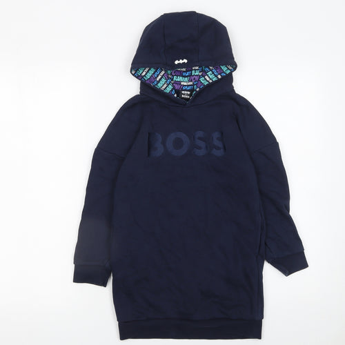 BOSS Boys Blue Batman Logo Pullover Hoodie 12 Years Long Sleeve Cotton Blend