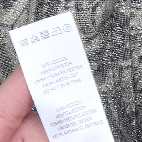 Atmosphere Womens Grey Paisley Long Trench Coat Size 12