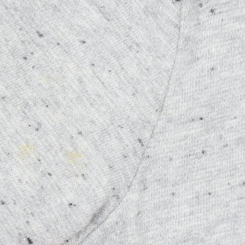 Next Girls Grey Full Zip Sweatshirt 11 Years Cotton Blend Glitter Trim