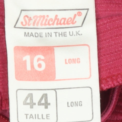 Marks and Spencer Women’s Pink Corduroy Trousers Size 16 Long