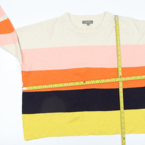 Oasis Women’s Multicoloured Striped Crew Neck Knit Jumper XL