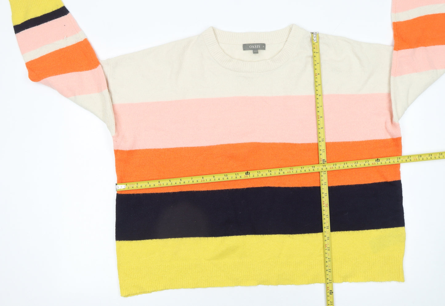 Oasis Women’s Multicoloured Striped Crew Neck Knit Jumper XL