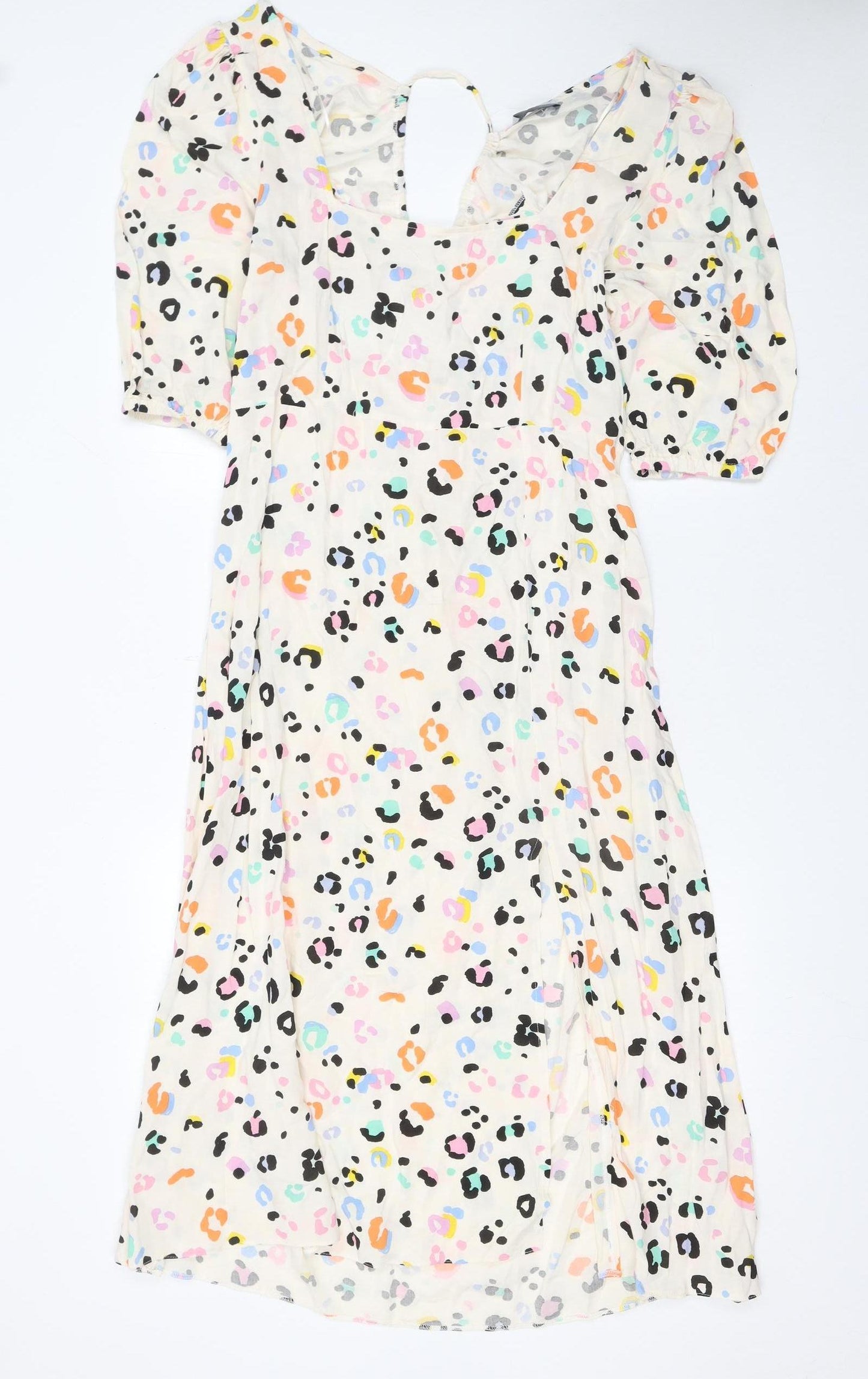Matalan Women’s Multicoloured Animal Print A-Line Knee Length Dress Size 14