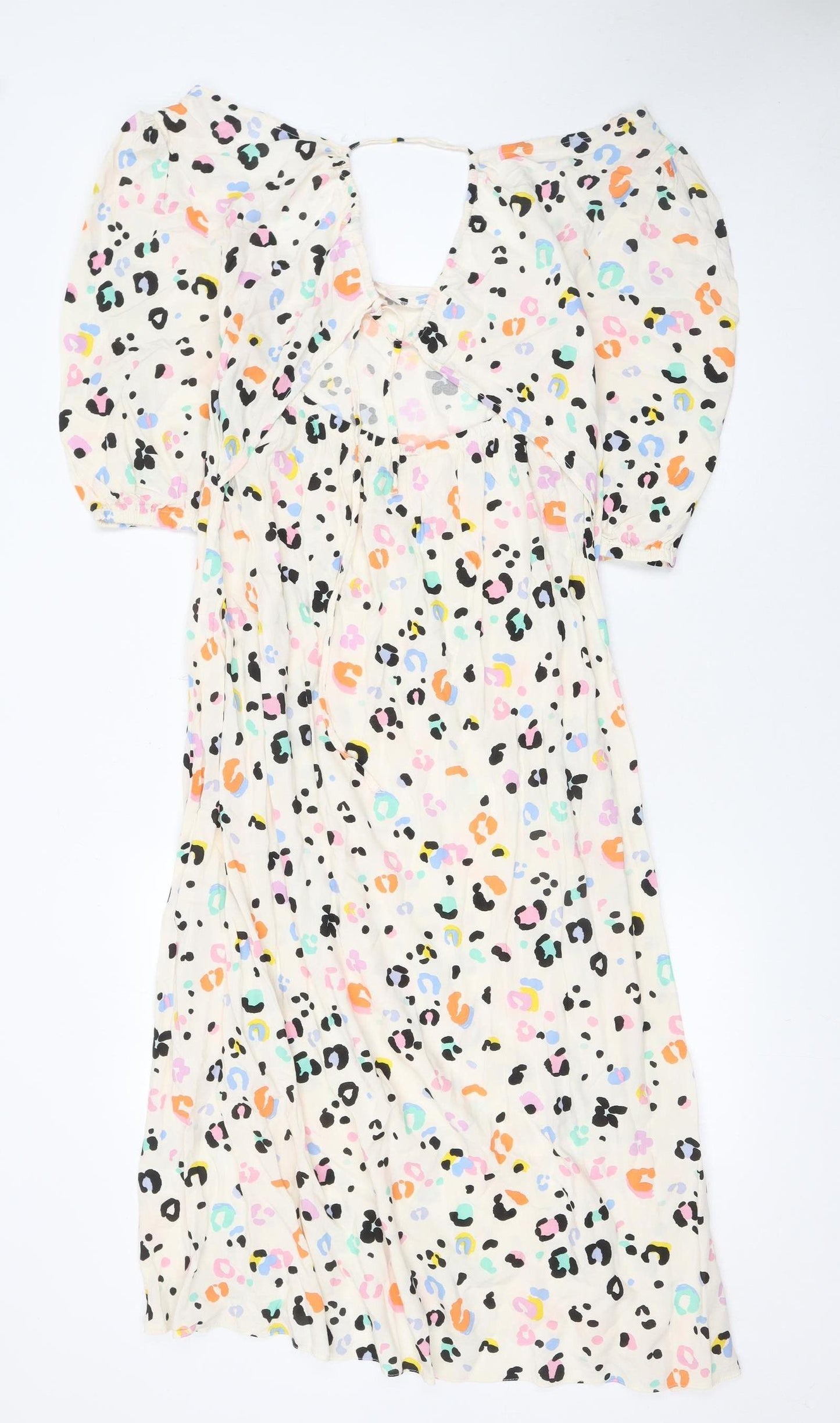 Matalan Women’s Multicoloured Animal Print A-Line Knee Length Dress Size 14