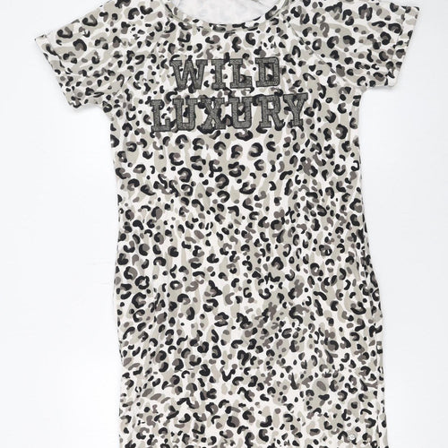 Monari Women Multicoloured Animal Print T-Shirt Dress Size 8