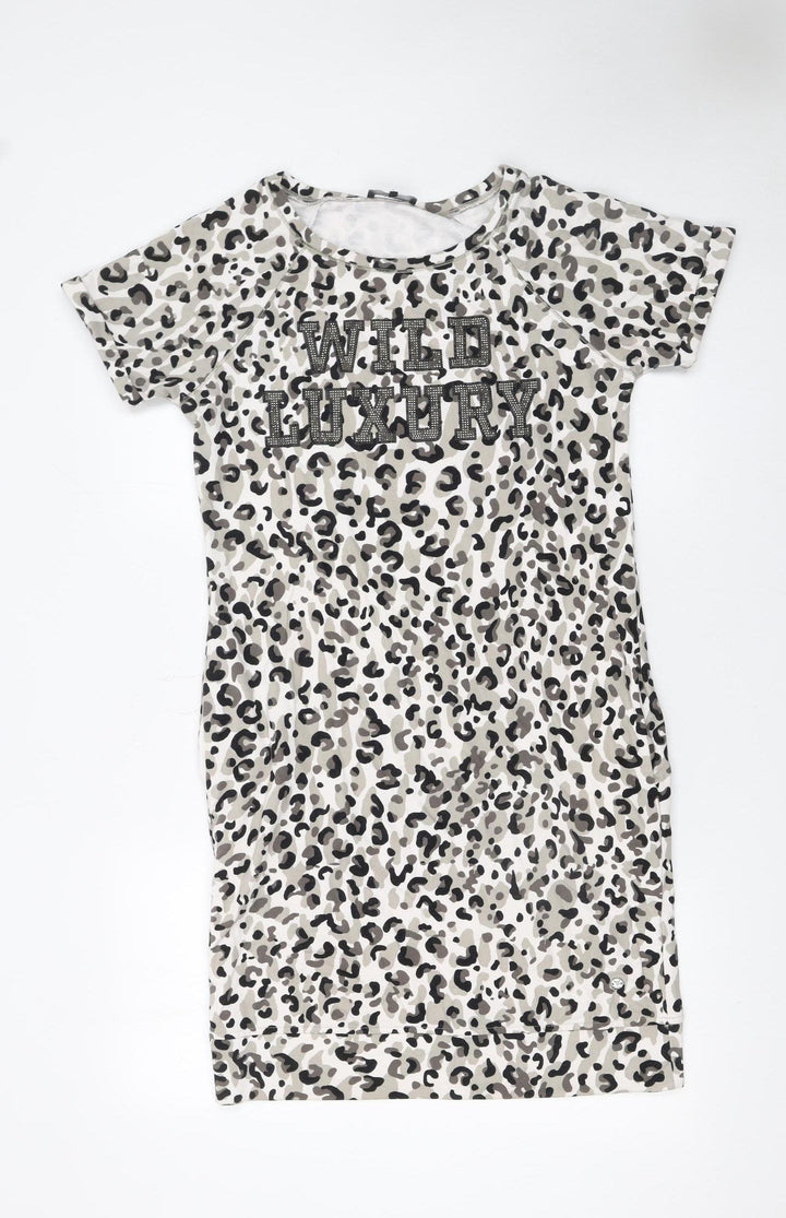 Monari Women Multicoloured Animal Print T-Shirt Dress Size 8