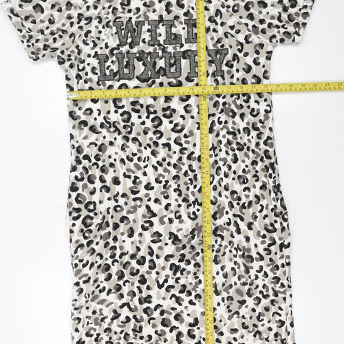 Monari Women Multicoloured Animal Print T-Shirt Dress Size 8