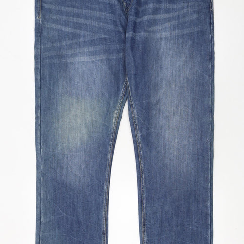 Crosshatch Men’s Blue Regular Fit Straight Denim Jeans W40