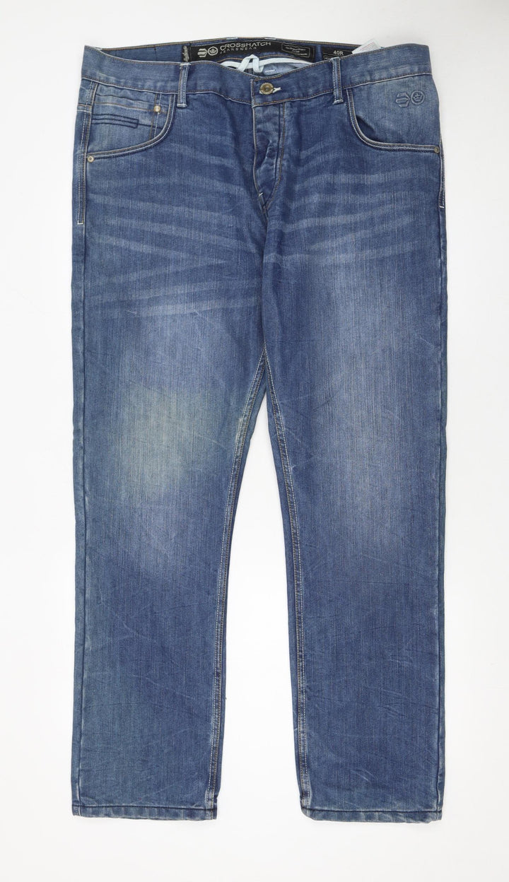 Crosshatch Men’s Blue Regular Fit Straight Denim Jeans W40