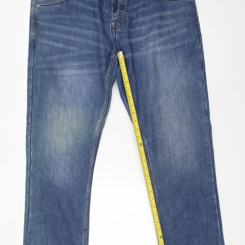 Crosshatch Men’s Blue Regular Fit Straight Denim Jeans W40
