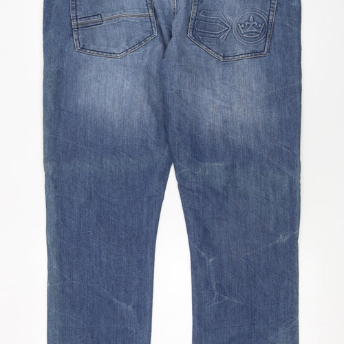 Crosshatch Men’s Blue Regular Fit Straight Denim Jeans W40
