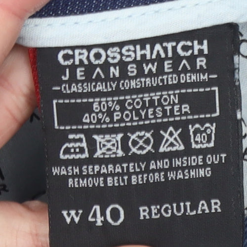 Crosshatch Men’s Blue Regular Fit Straight Denim Jeans W40