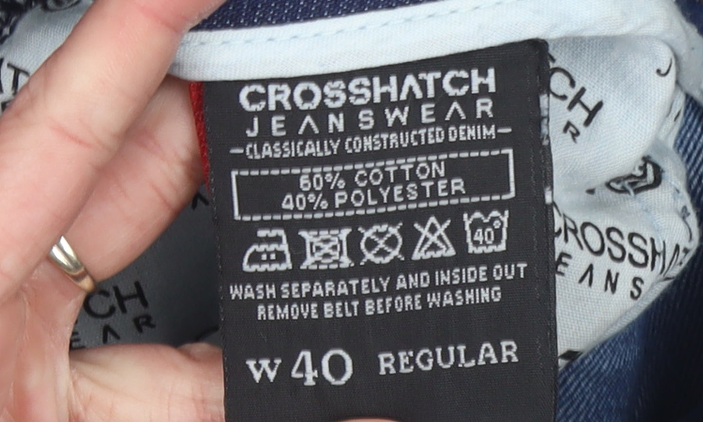 Crosshatch Men’s Blue Regular Fit Straight Denim Jeans W40