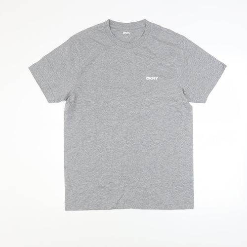 DKNY Men's Grey Cotton Crew Neck Short Sleeve T-Shirt M
