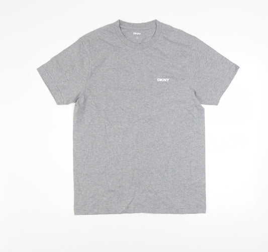 DKNY Men's Grey Cotton Crew Neck Short Sleeve T-Shirt M