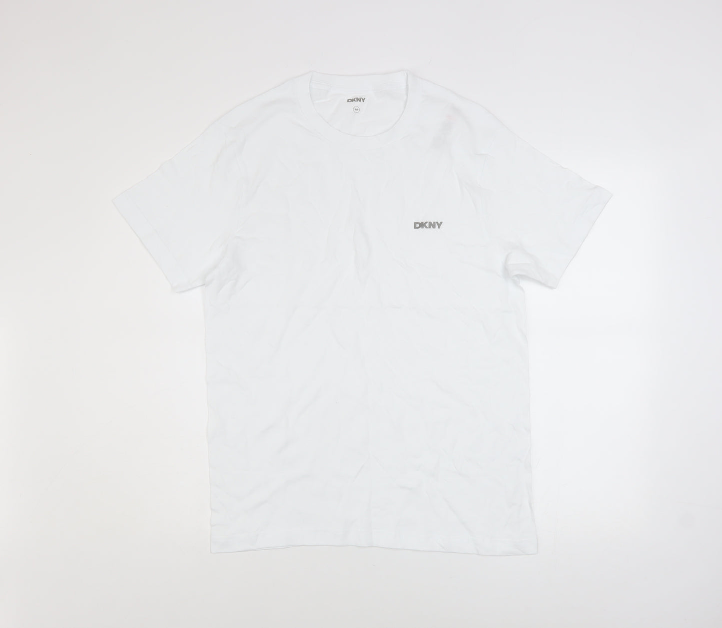DKNY Men's White Cotton Crew Neck Short Sleeve T-Shirt M