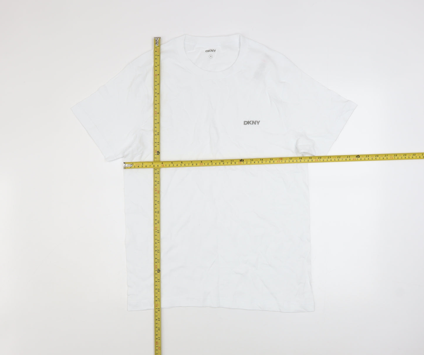 DKNY Men's White Cotton Crew Neck Short Sleeve T-Shirt M