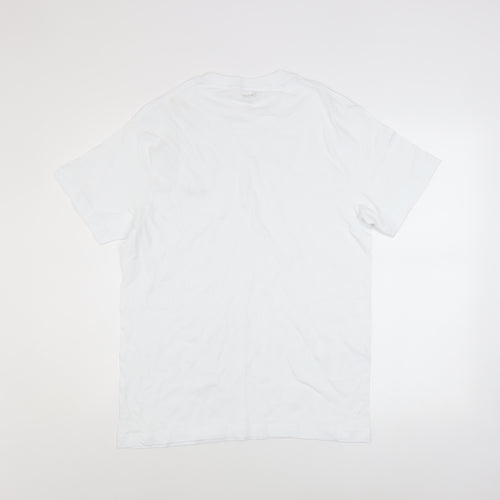 DKNY Men's White Cotton Crew Neck Short Sleeve T-Shirt M